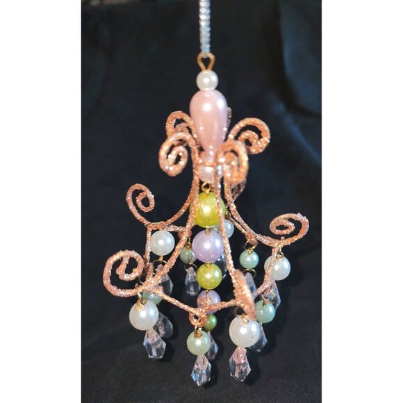 Vintage Pearlized Glass Crystal Christmas Ornaments Set - Picture 8 of 9